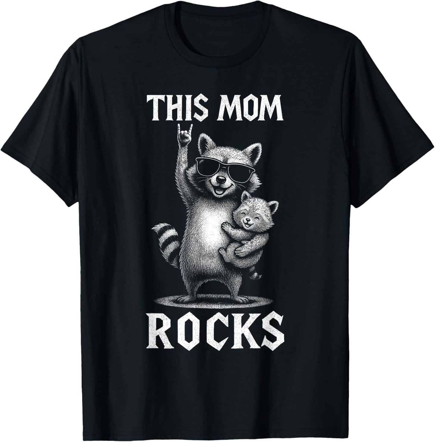Mother's Day Gifts Raccoon Novelty Funny Mother's Day T-Shirt - T-Shirt | Black
