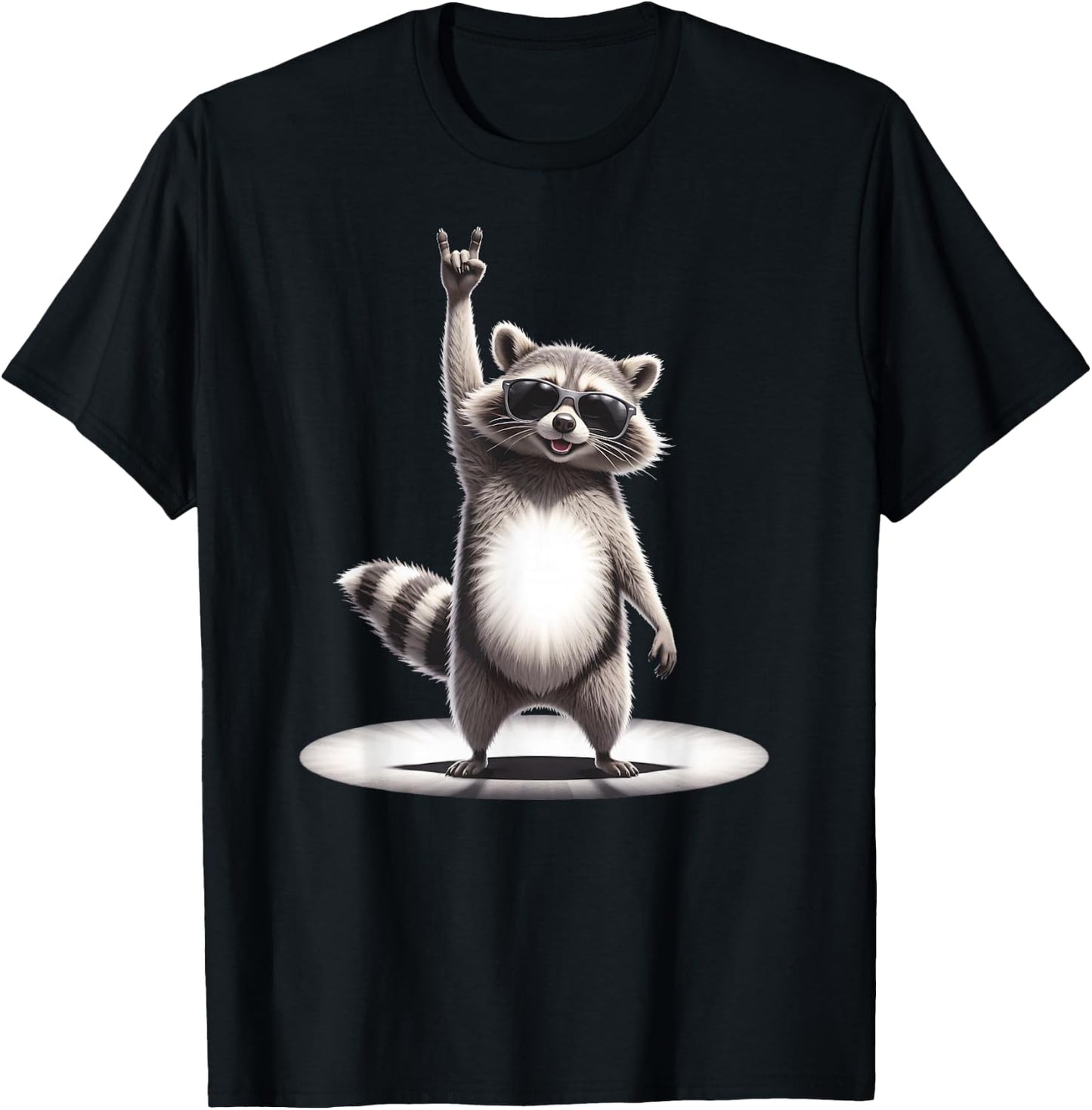 Funny Washbear Rock Music X Retro Rocker Racoon Pedro , black T-Shirt - T-Shirt | Black