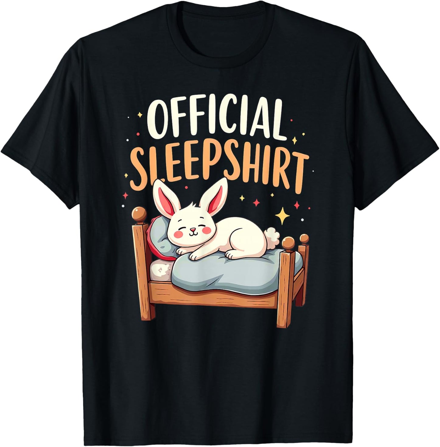 Official Sleepshirt Bunny Rabbit Sleeping T-Shirt - T-Shirt | Black