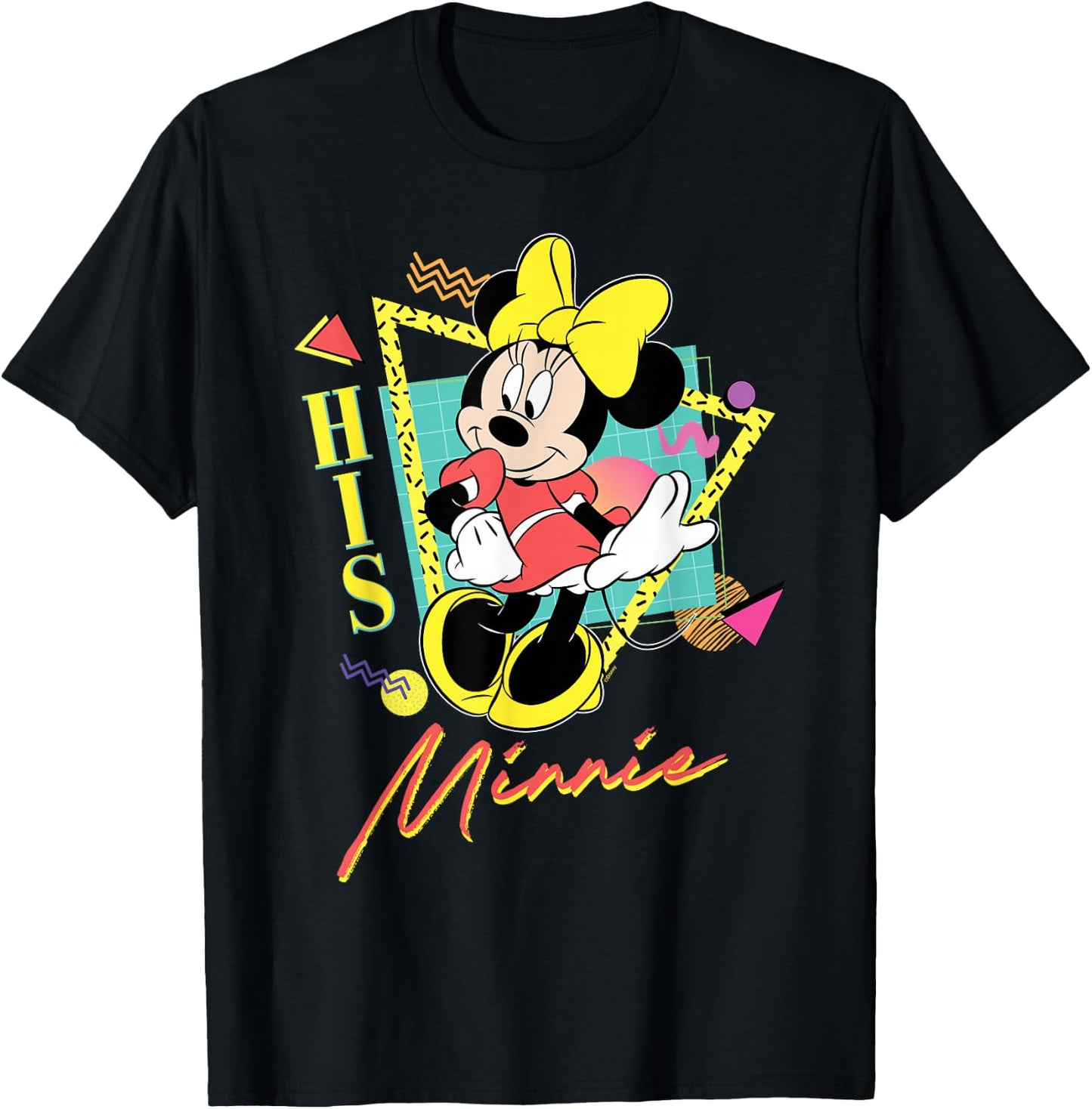 Disney Minnie Mouse Retro '90s Couples Matching His Minnie T-Shirt - T-Shirt | Black
