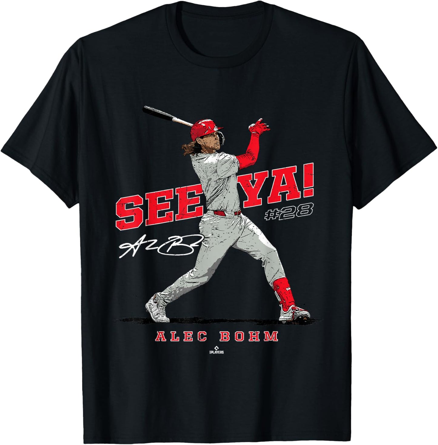See Ya! Alec Bohm Philadelphia MLBPA T-Shirt - T-Shirt | Black