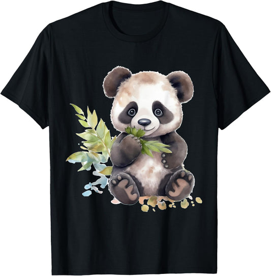Watercolor Panda T-Shirt - T-Shirt | Black
