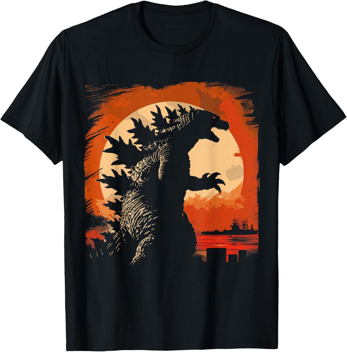 Retro Vintage Japanese Art Legendary Rare Kaiju , -Adults, -Kids, Black, Small, Short Sleeve T-Shirt - T-Shirt | Black