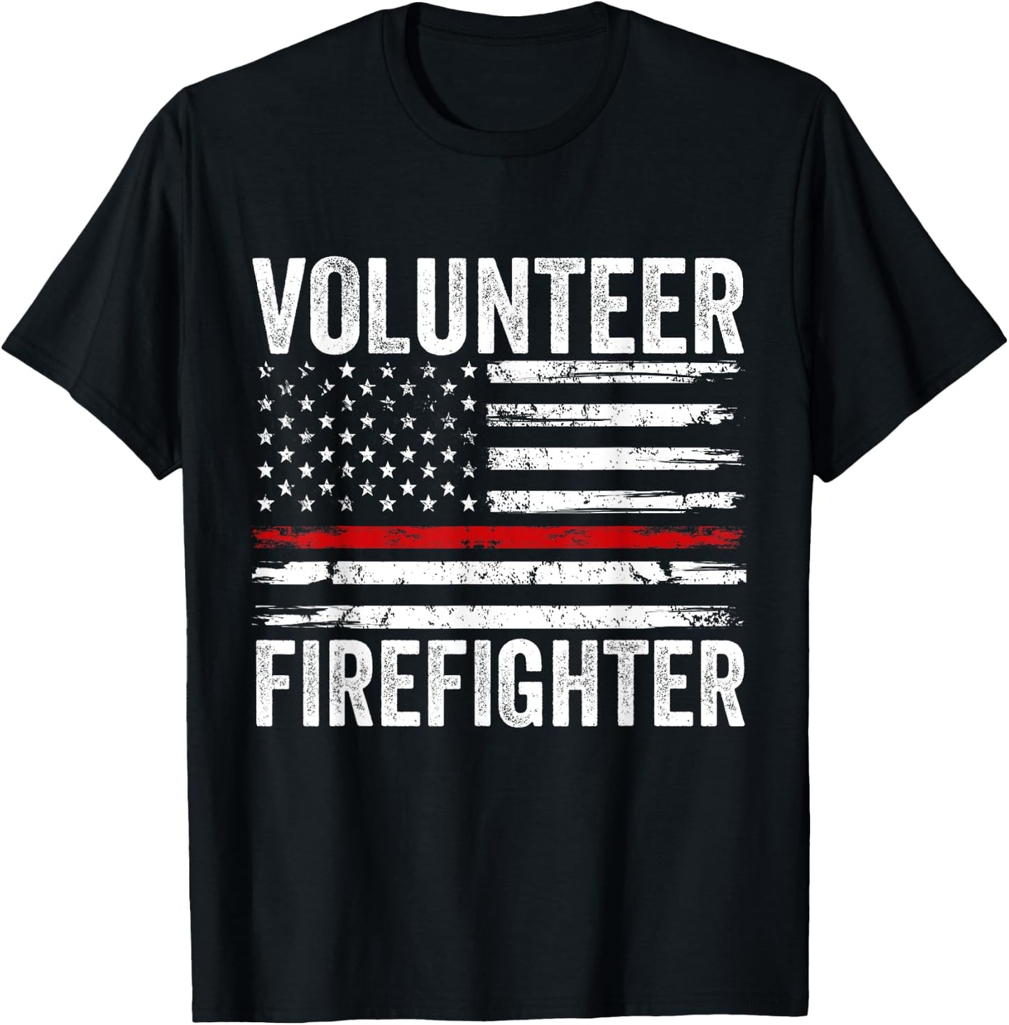 Volunteer Firefighter Men Women Funny Fireman Firewoman Dad T-Shirt - T-Shirt | Black