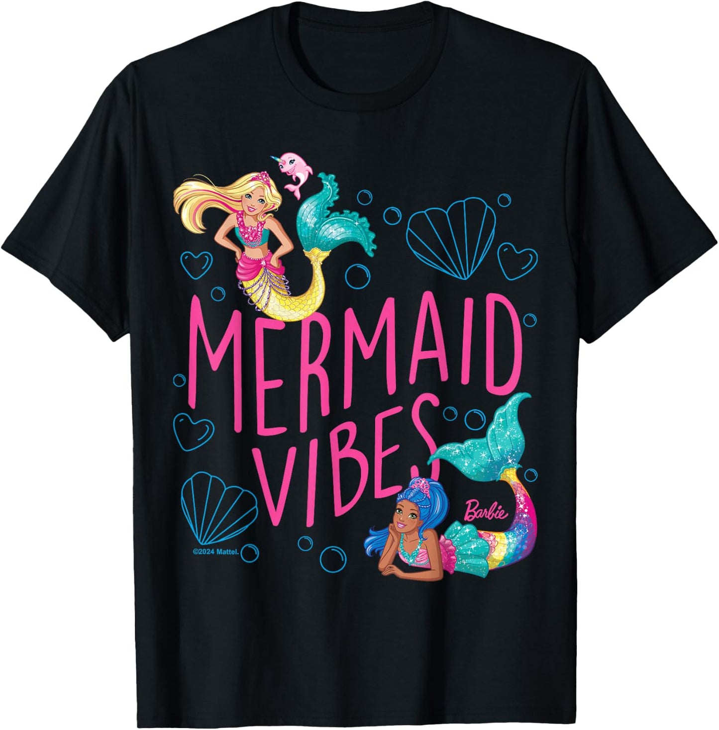 Barbie Mermaid Vibes T-Shirt - T-Shirt | Black