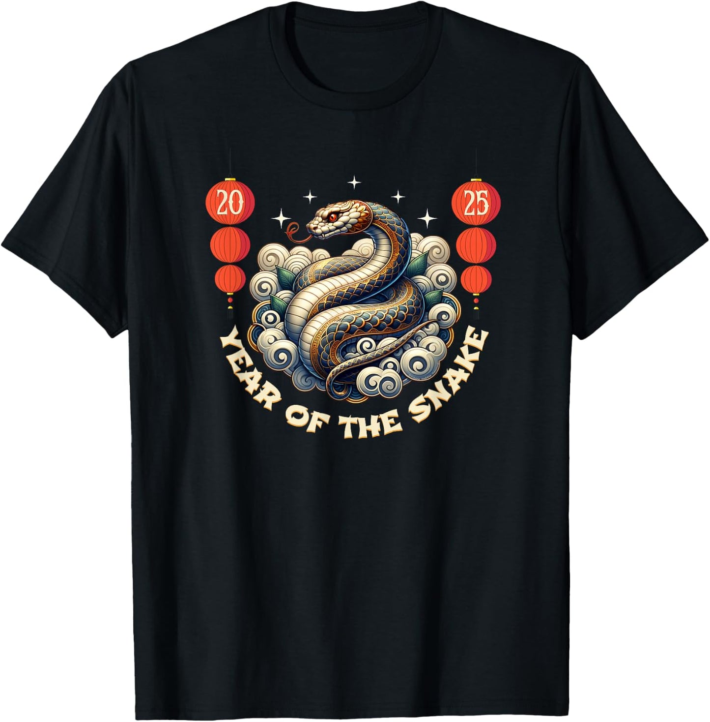 Adult Snake Black Small Modern Classic Fit Crew Collar Collarless Short Sleeve T-Shirt - T-Shirt | Black