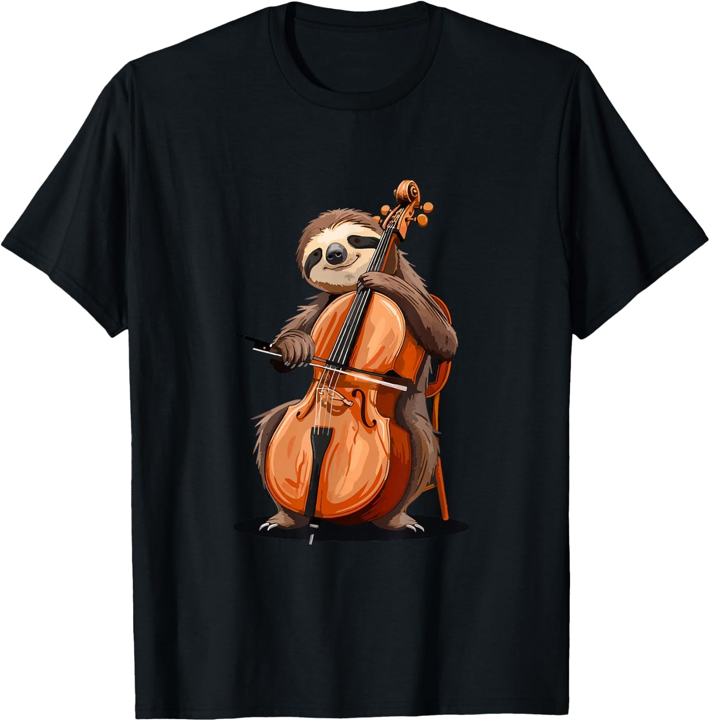 Sloth Playing Cello T-Shirt - T-Shirt | Black