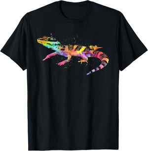 Cute Leopard Gecko Women Kids Lizard Leopard Gecko T-Shirt - T-Shirt | Black