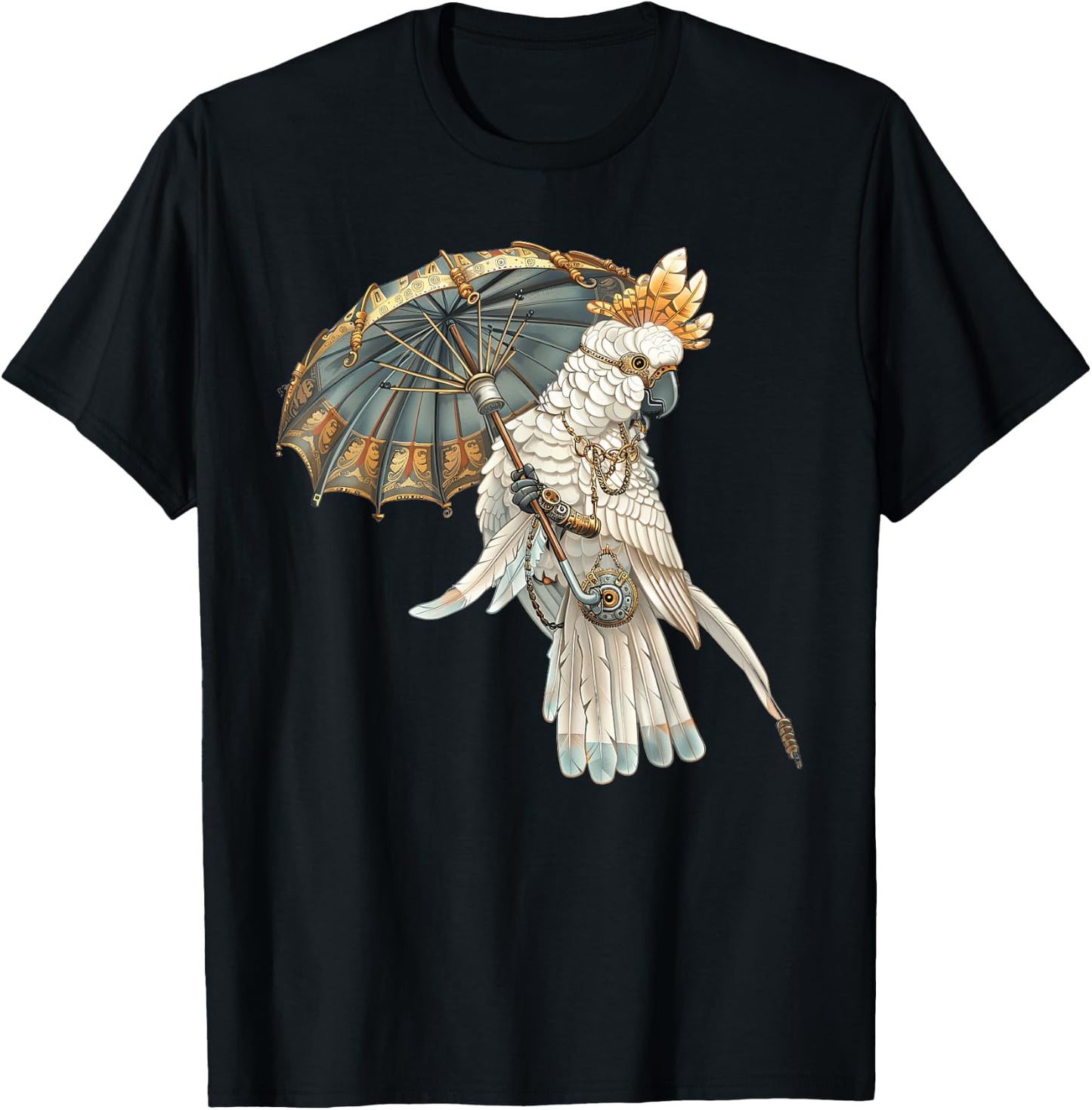 Umbrella Cockatoo Steampunk T-Shirt - T-Shirt | Black