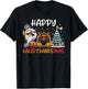 Halloween Thanksgiving Christmas Turkey Happy HalloThanksMas T-Shirt - T-Shirt | Black