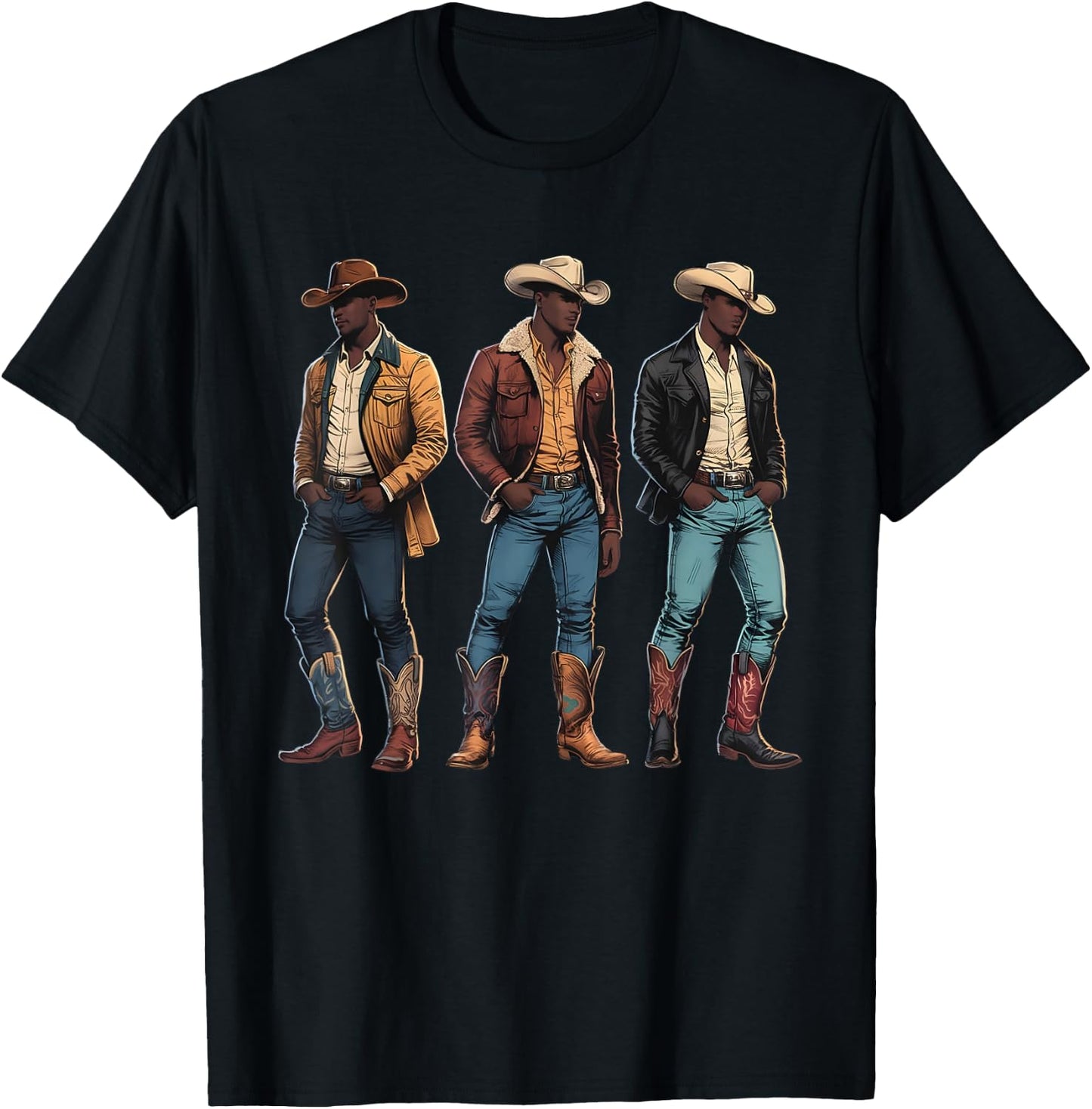 Melanin Cowboy Western African American Black History Month T-Shirt - T-Shirt | Black