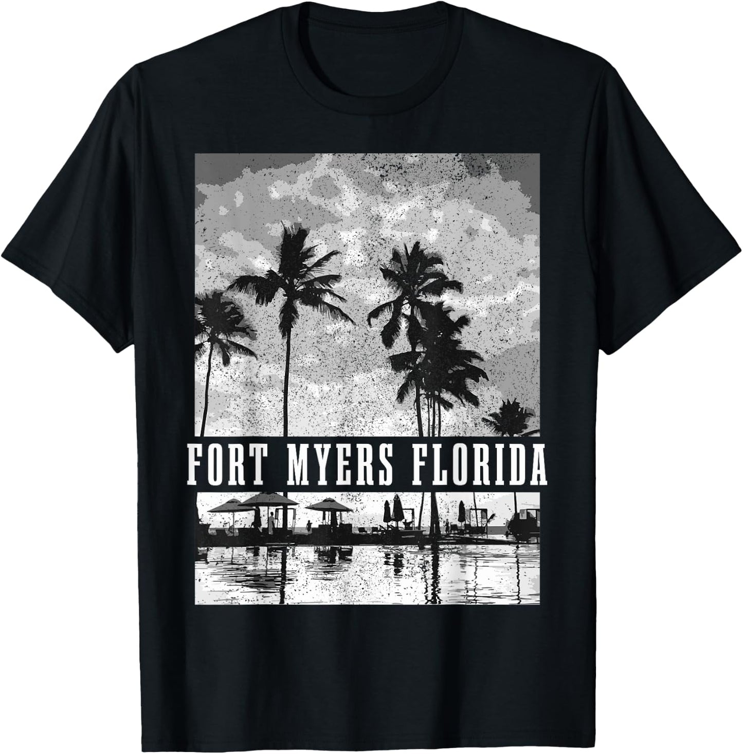 Fort Myers Beach Florida Vintage USA America Souvenir T-Shirt - T-Shirt | Black
