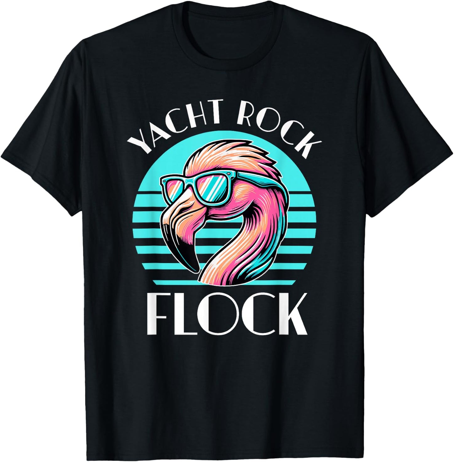 Retro Yacht Rock Flock T-Shirt - T-Shirt | Black