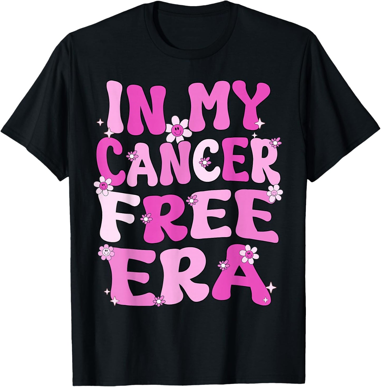 In My Cancer Free Era Retro Groovy Breast Cancer Awareness T-Shirt - T-Shirt | Black