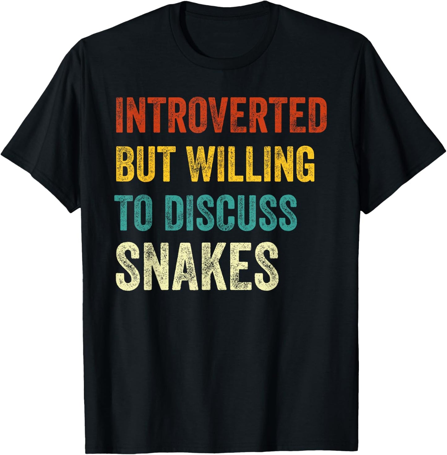 Introverted But Willing To Discuss Snakes Lover Retro T-Shirt - T-Shirt | Black