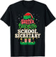 Santa's Favorite School Secretary Christmas Matching T-Shirt - T-Shirt | Black
