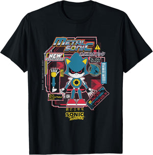 Sonic The Hedgehog Metal Sonic Vintage Kanji Poster T-Shirt - T-Shirt | Black