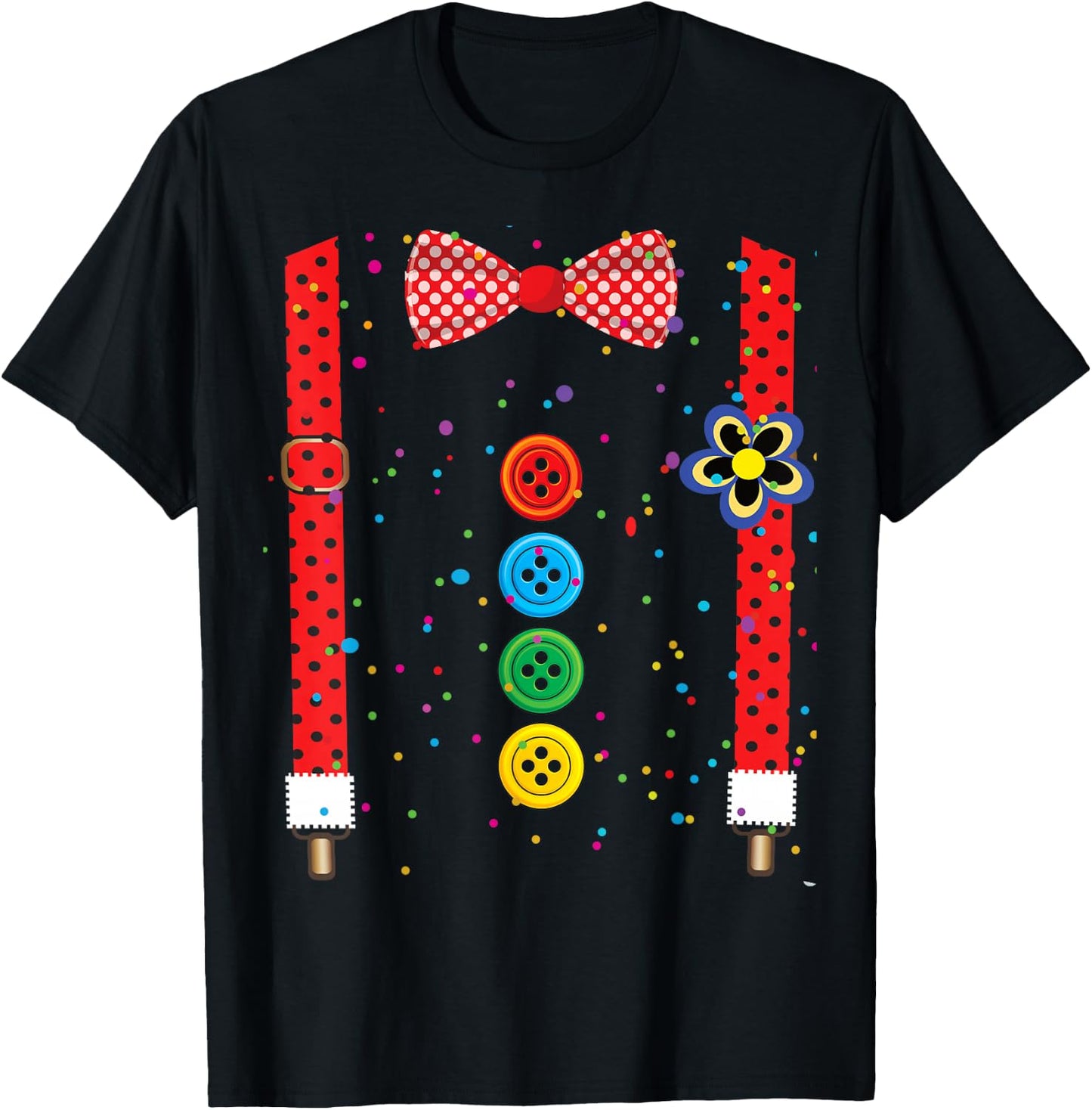 Clown Carnival Costume Clown Costume Clown Fancy Dress Confetti , black T-Shirt - T-Shirt | Black