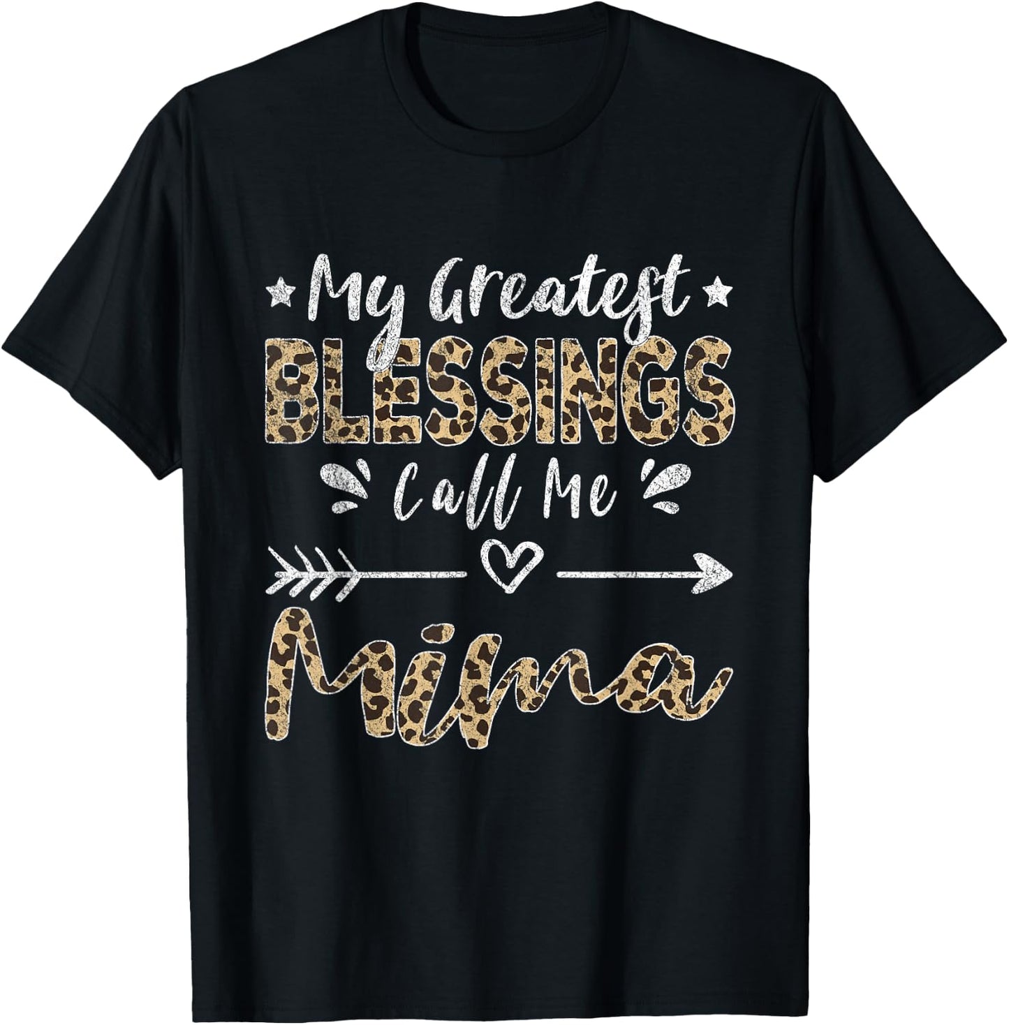 My Greatest Blessings Call Me Mima Leopard T-Shirt - T-Shirt | Black