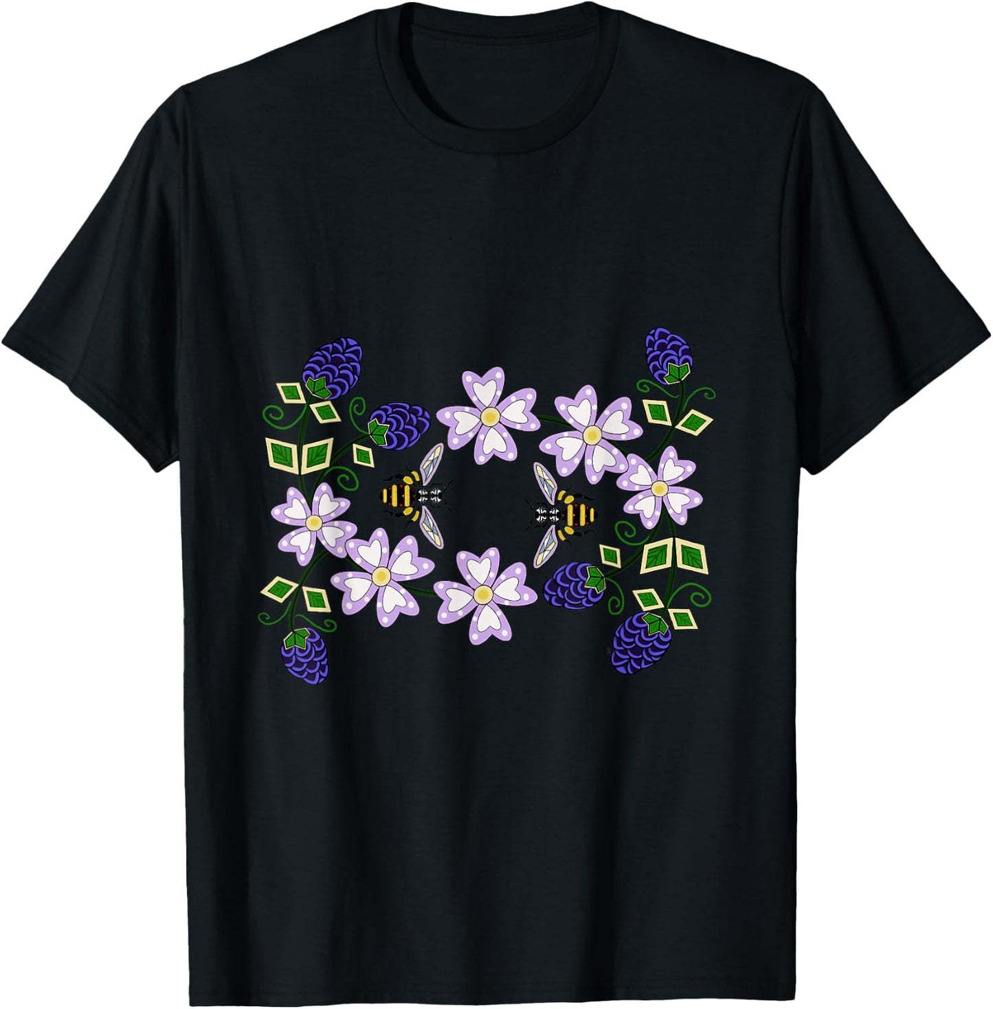 Bees & Berries Walking in Balance T-Shirt - T-Shirt | Black