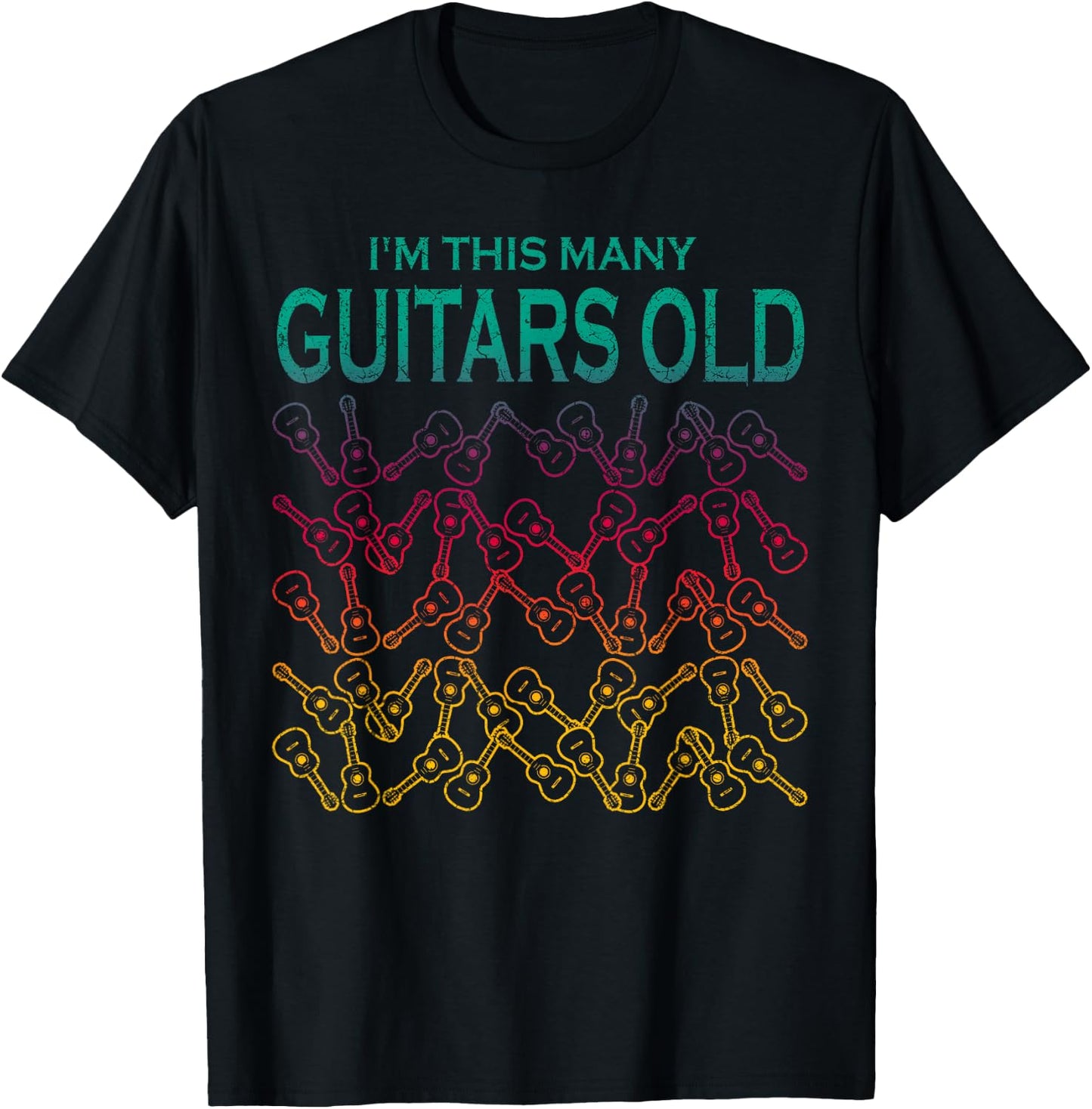 Funny 50 Year Guitar Player Musician 50th Birthday T-Shirt - T-Shirt | Black