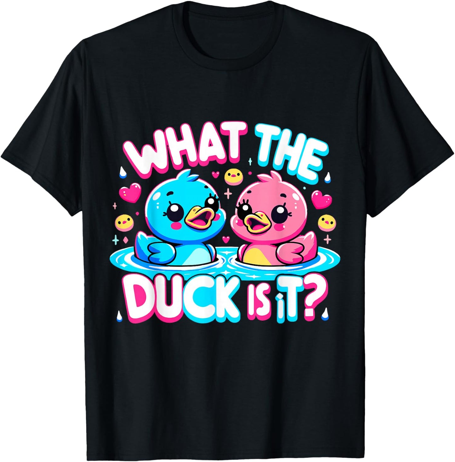 What the Duck is it? Baby Gender Reveal Party T-Shirt - T-Shirt | Black
