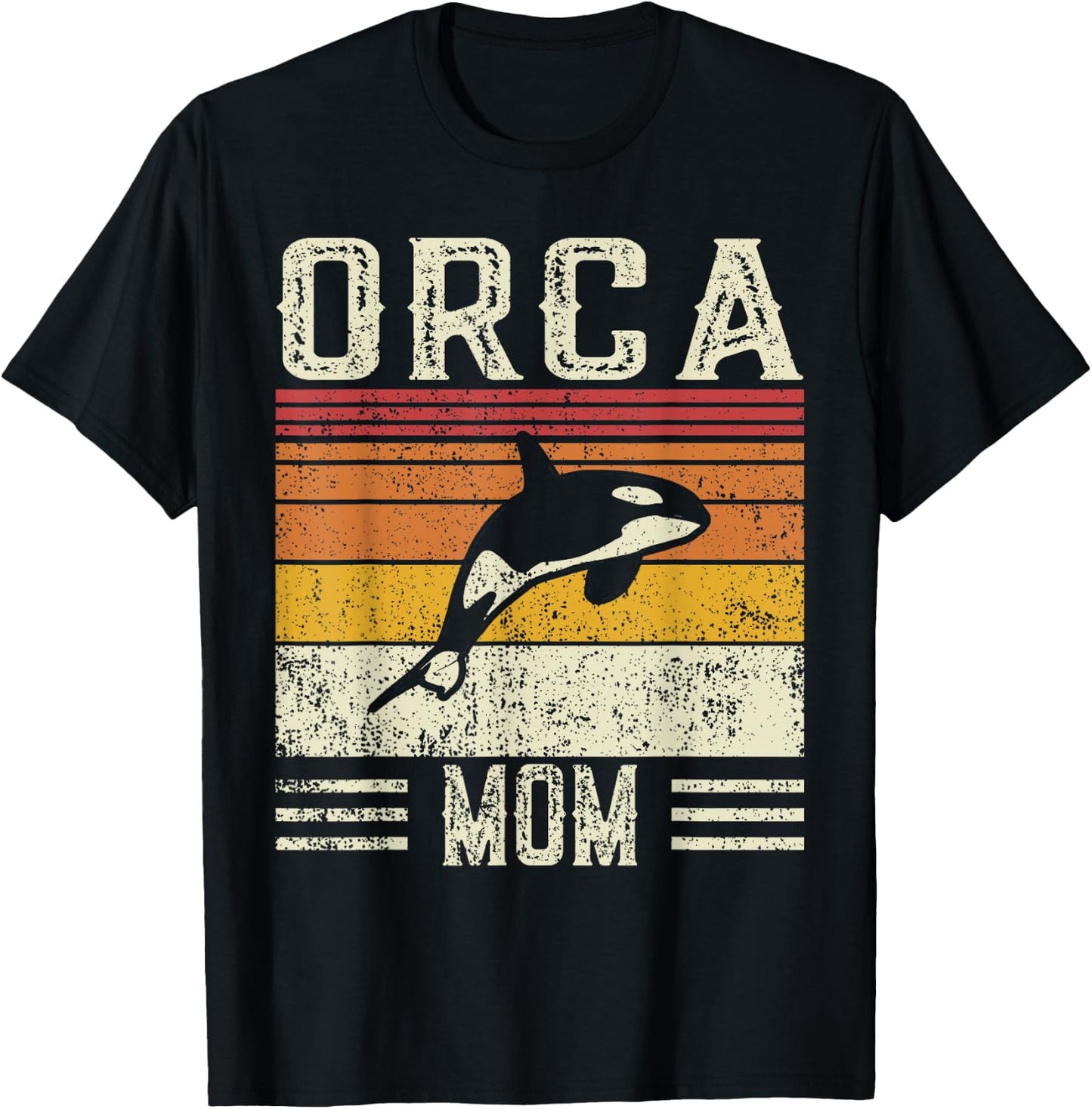 Best Orca Mom Women - Vintage Orca T-Shirt - T-Shirt | Black