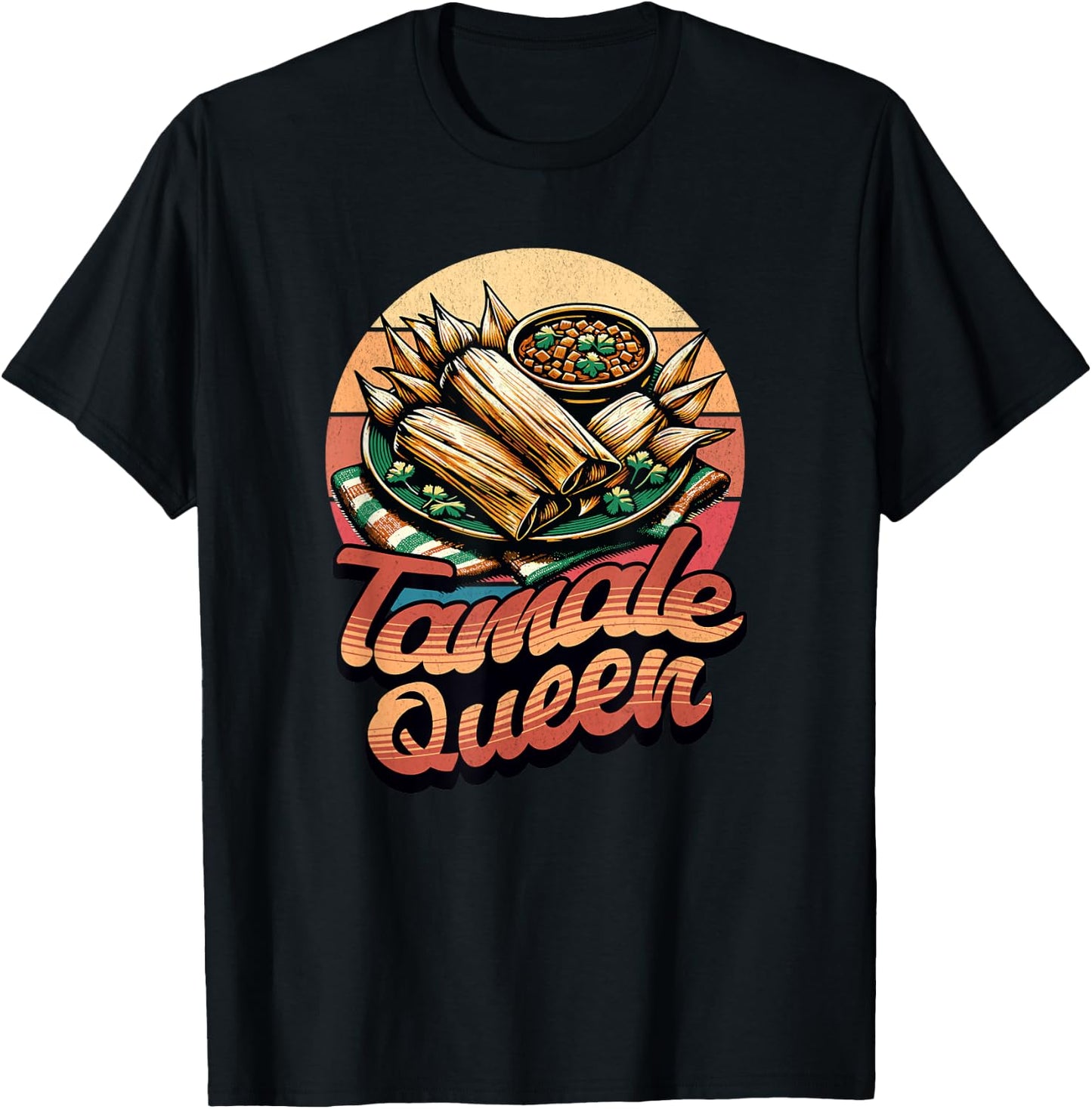 Funny Tamale Queen Retro Vintage Tamales Women Girls T-Shirt - T-Shirt | Black