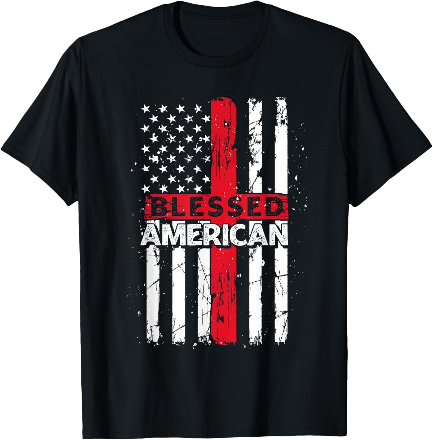 Christian American US Flag Freedom Patriotic 4th Of July Kids Men T-Shirt - T-Shirt | Black