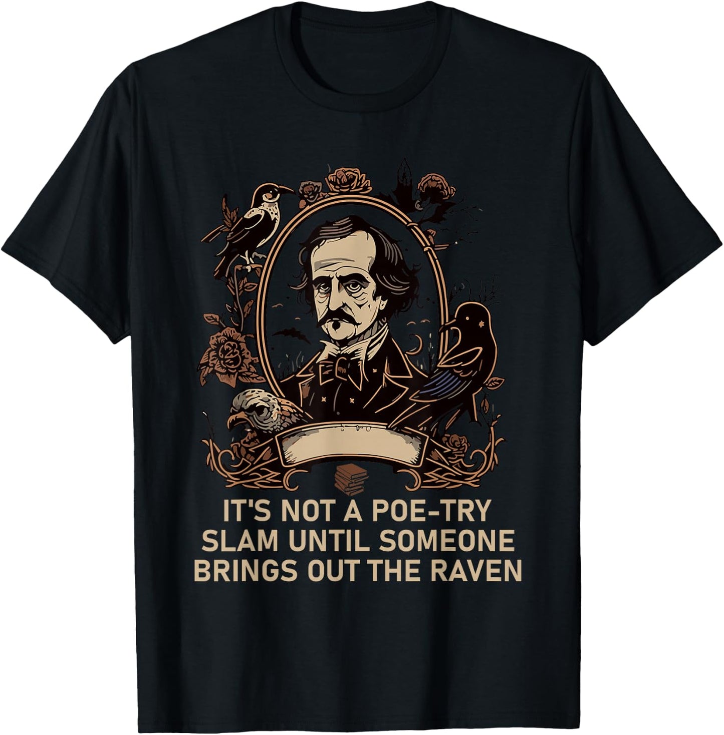 Gothic Edgar Allan Poe Dark Academia Literature Poet T-Shirt - T-Shirt | Black