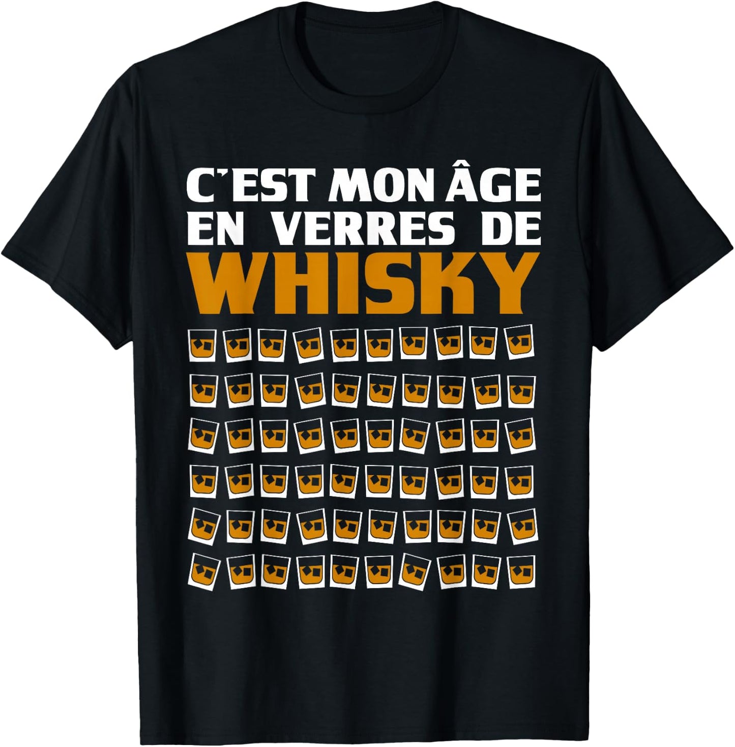 Vintage It's My Age in Glasses Whisky 60 Years Birthday T-Shirt - T-Shirt | Black