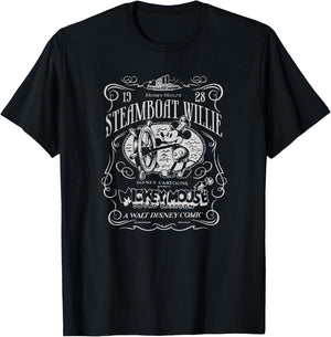 Disney Mickey and Friends 1928 Steamboat Willie Nouveau T-Shirt - T-Shirt | Black