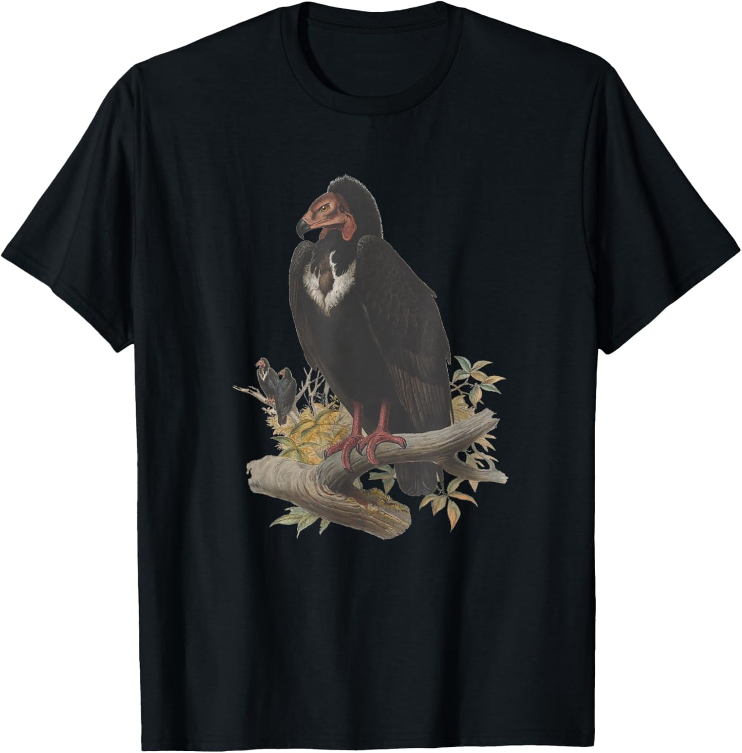 Vintage Vulture Scientific Drawing Shirt - Turkey Red-Headed T-Shirt - T-Shirt | Black