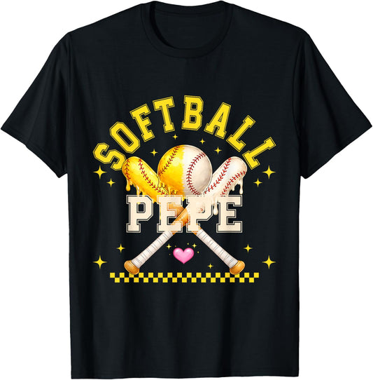 Softball Pepe Game Day Proud Softball Sport Lovers Gift T-Shirt - T-Shirt | Black