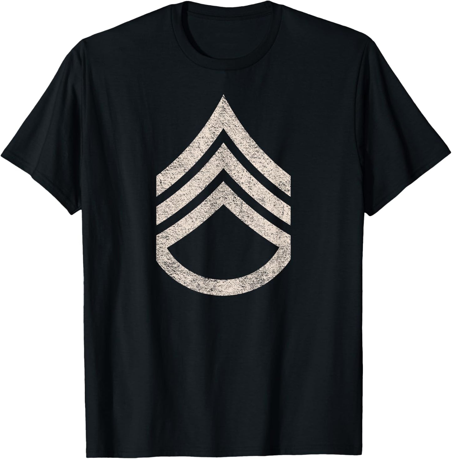 Military Staff Sergeant Stripes Sarge Rank Insignia T-Shirt - T-Shirt | Black