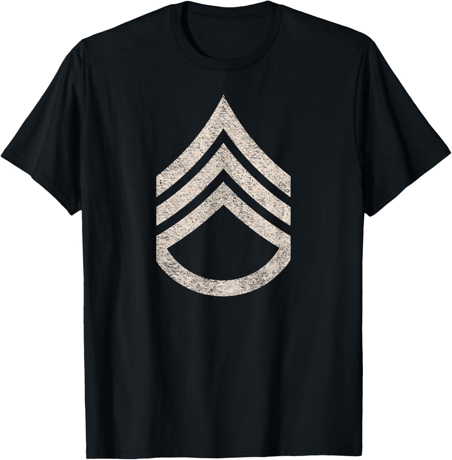 Military Staff Sergeant Stripes Sarge Rank Insignia T-Shirt - T-Shirt | Black