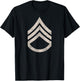 Military Staff Sergeant Stripes Sarge Rank Insignia T-Shirt - T-Shirt | Black