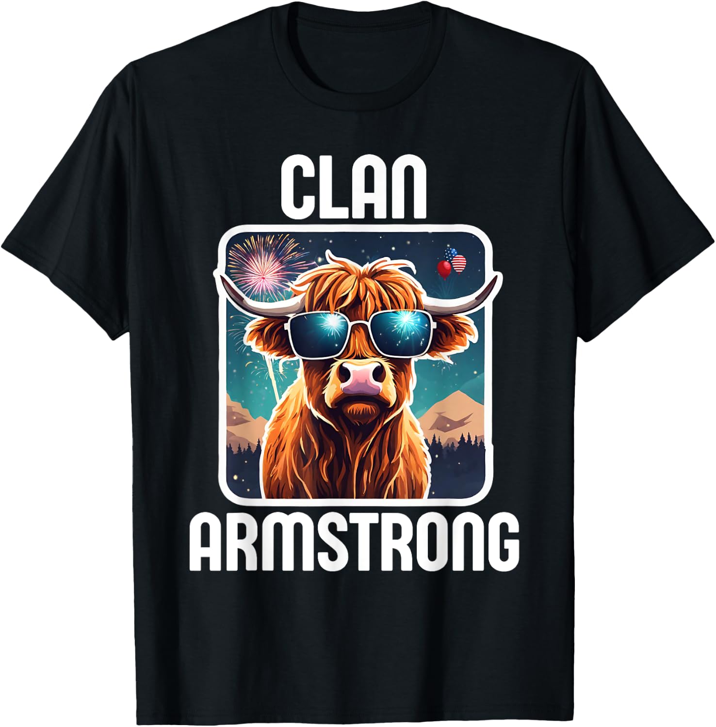 Armstrong Clan 4th July Scottish Family Name USA Party T-Shirt - T-Shirt | Black