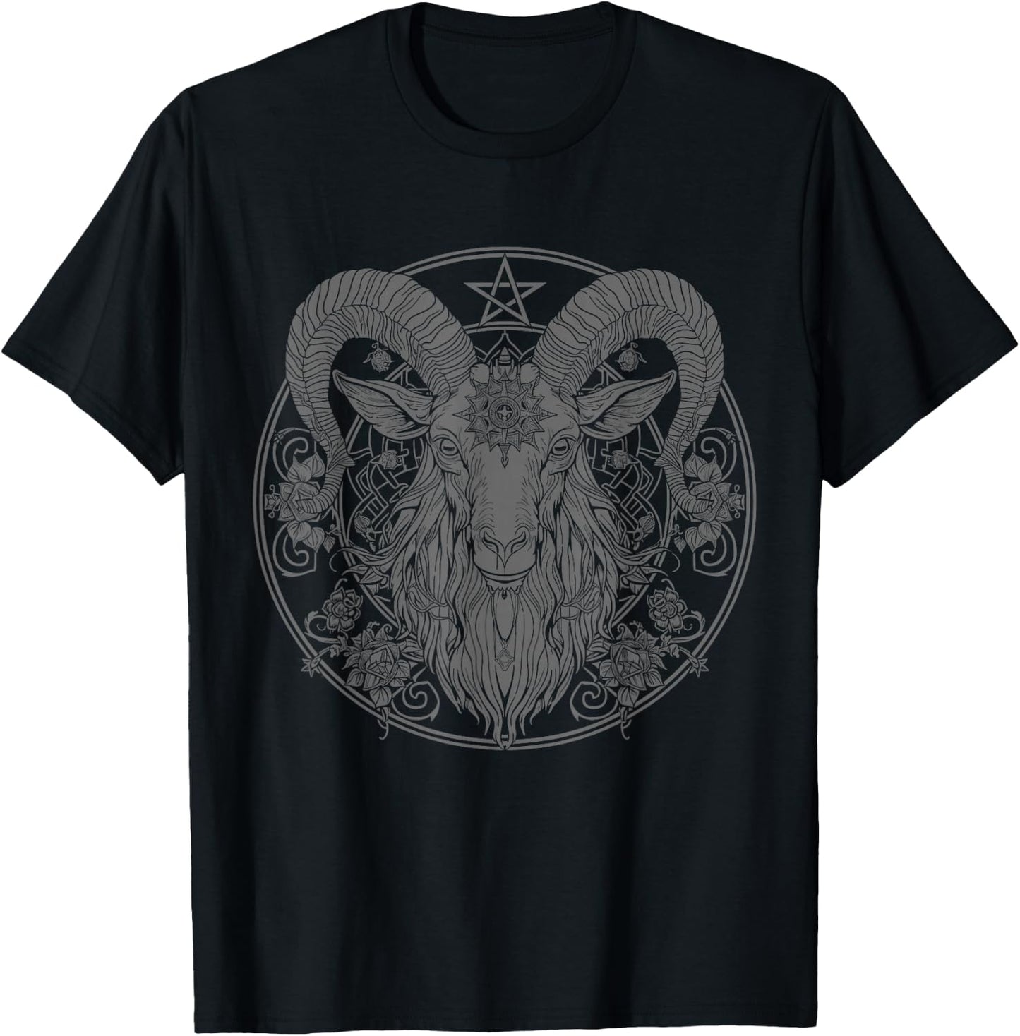 Baphomet Goat Pentagram Satanist Halloween Metal Head T-Shirt - T-Shirt | Black