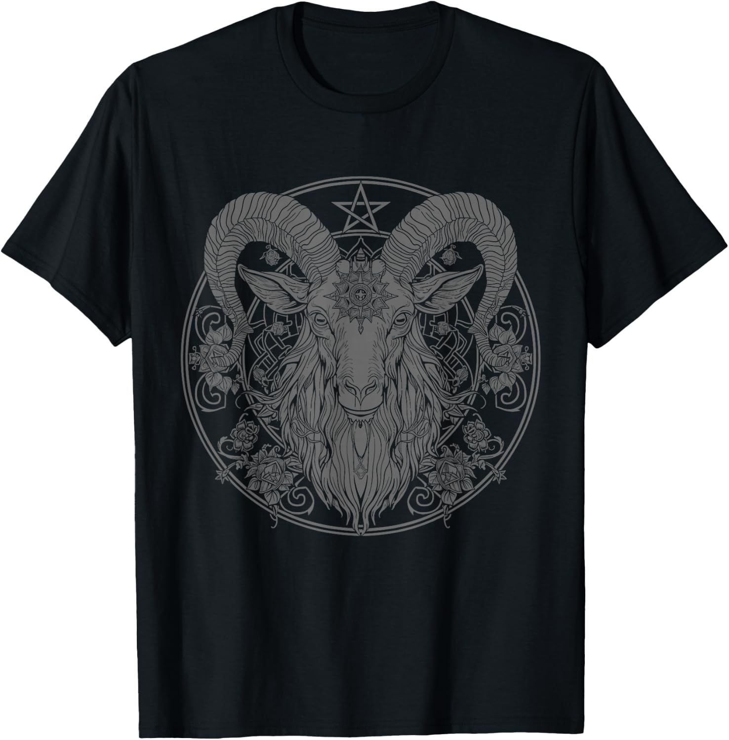 Baphomet Goat Pentagram Satanist Halloween Metal Head T-Shirt - T-Shirt | Black