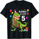 Children's Birthday Shirt 5 Years Boy Dinosaur Dino I Am 5 , black T-Shirt - T-Shirt | Black