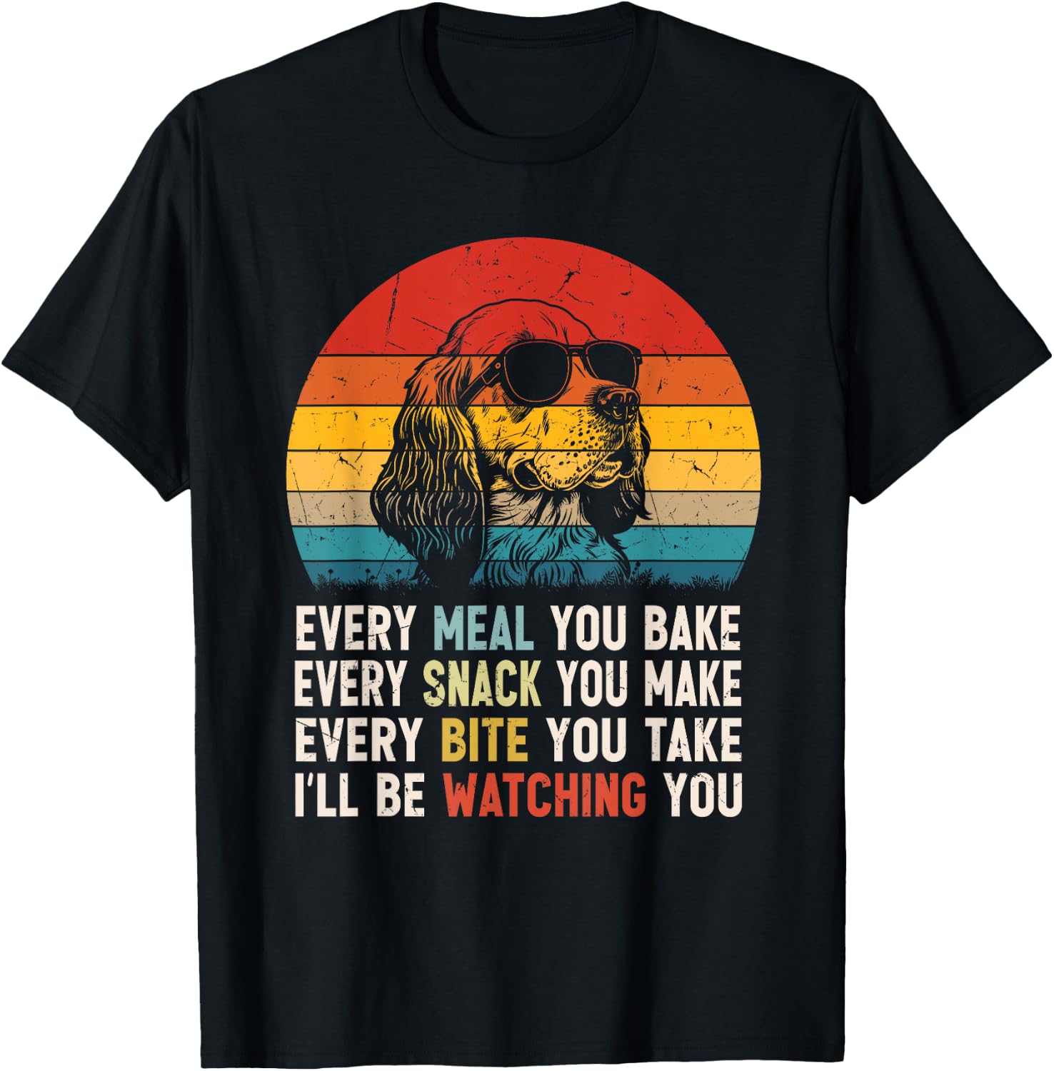 Retro Vintage Dog Funny Clumber Spaniel Dog Owner Dog Snack T-Shirt - T-Shirt | Black