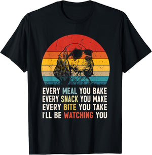 Retro Vintage Dog Funny Clumber Spaniel Dog Owner Dog Snack T-Shirt - T-Shirt | Black