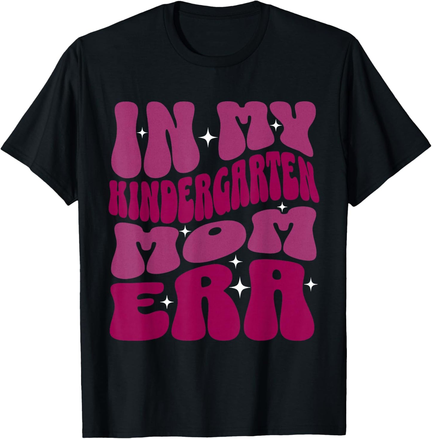 Groovy In My Kindergarten Mom Era Retro T-Shirt - T-Shirt | Black