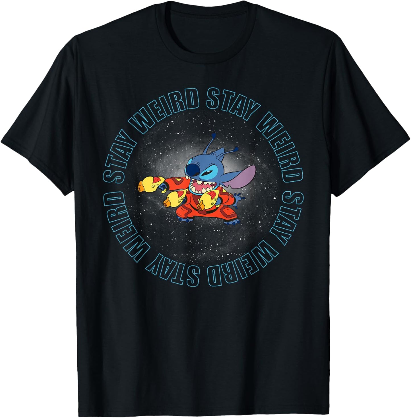 Lilo & Stitch - Stitch Space T-Shirt - T-Shirt | Black