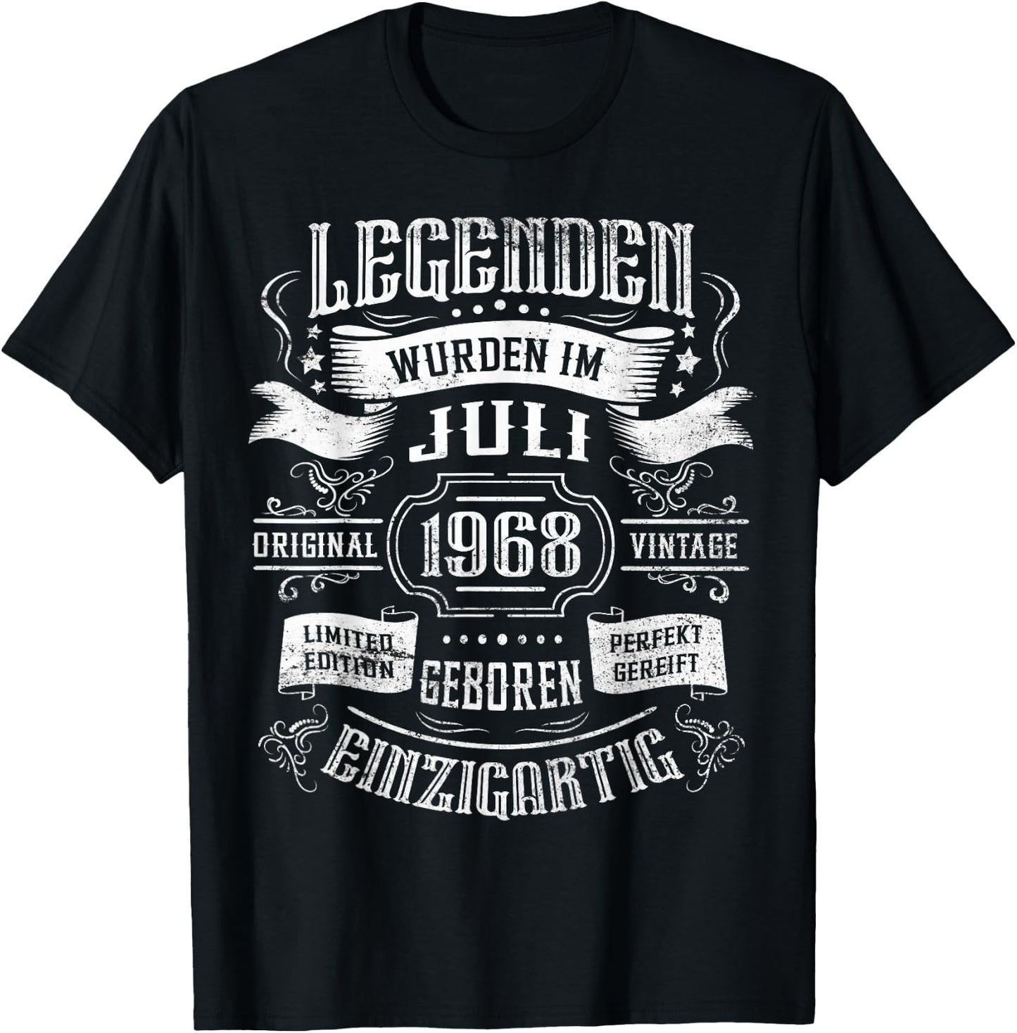 56. Geburtstag Legenden wurden im Juli 1968 geboren T-Shirt - T-Shirt | Black