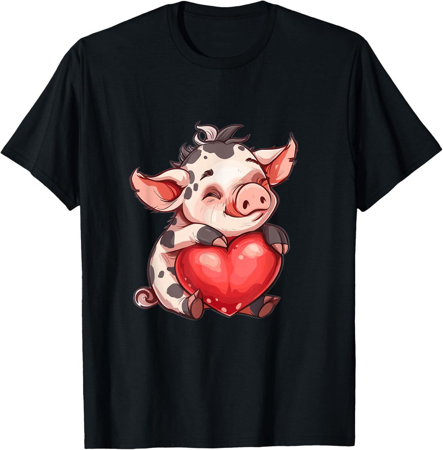 Kunekune Pig Owner Heart Kune Kune Girl Kune Kune Pig T-Shirt - T-Shirt | Black