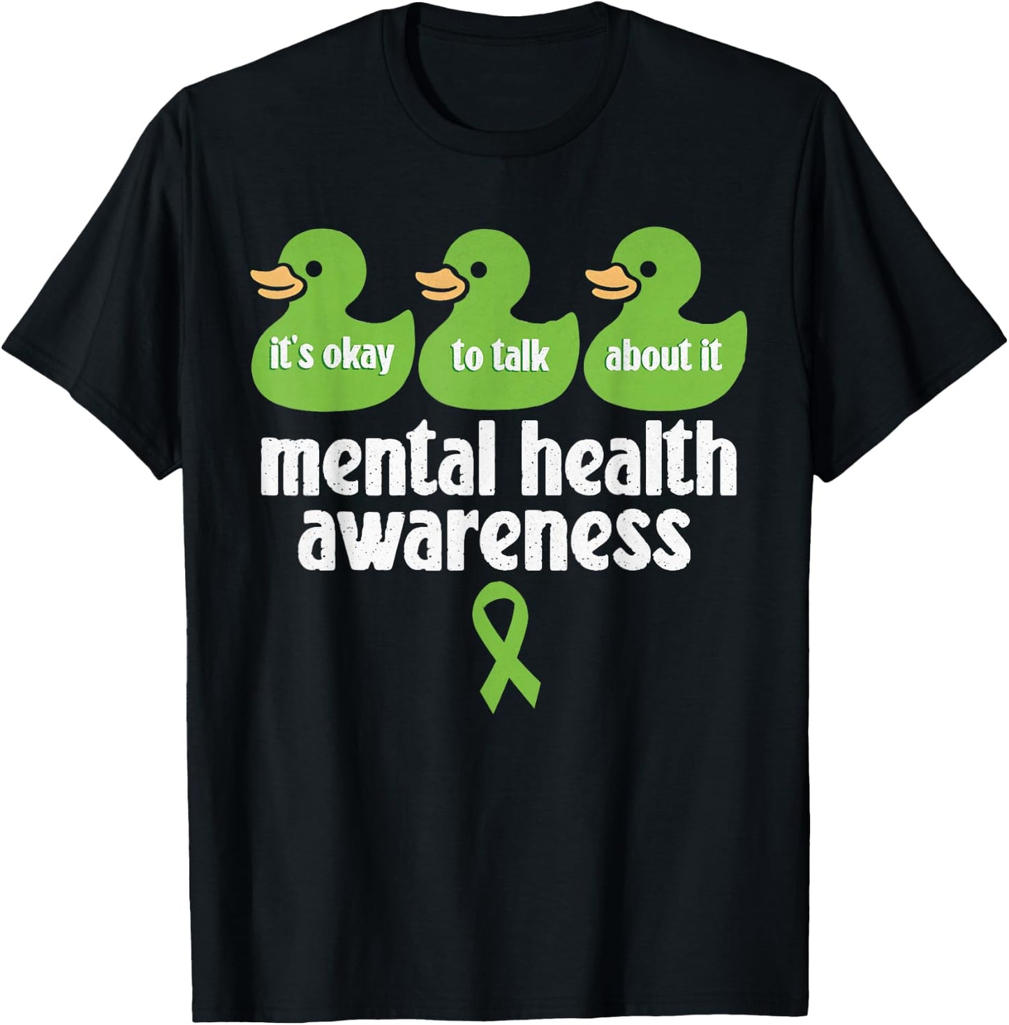 Mental Health Awareness Rubber Duck Kids Rubber Ducky T-Shirt - T-Shirt | Black