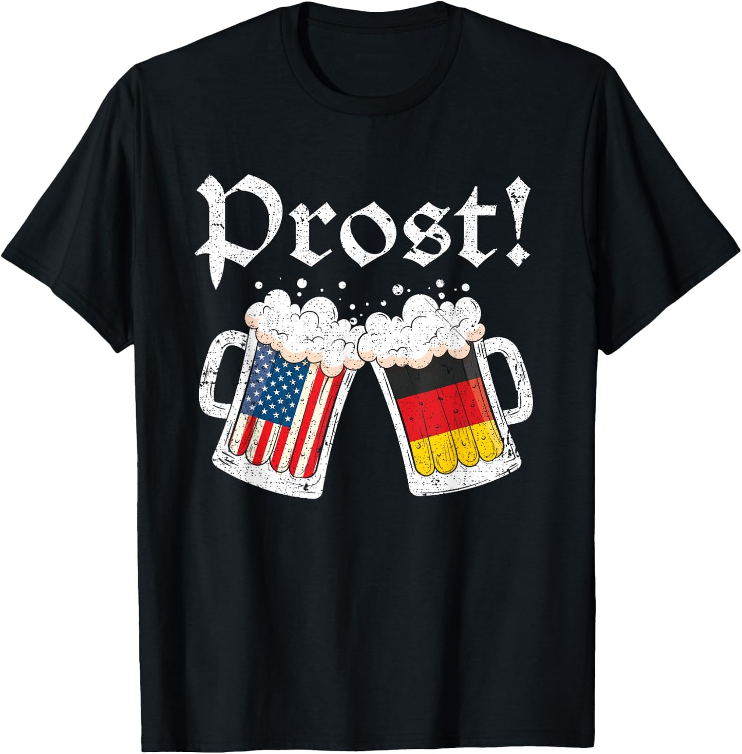 Oktoberfest Shirt American German Flag Beer Cheers T-Shirt - T-Shirt | Black