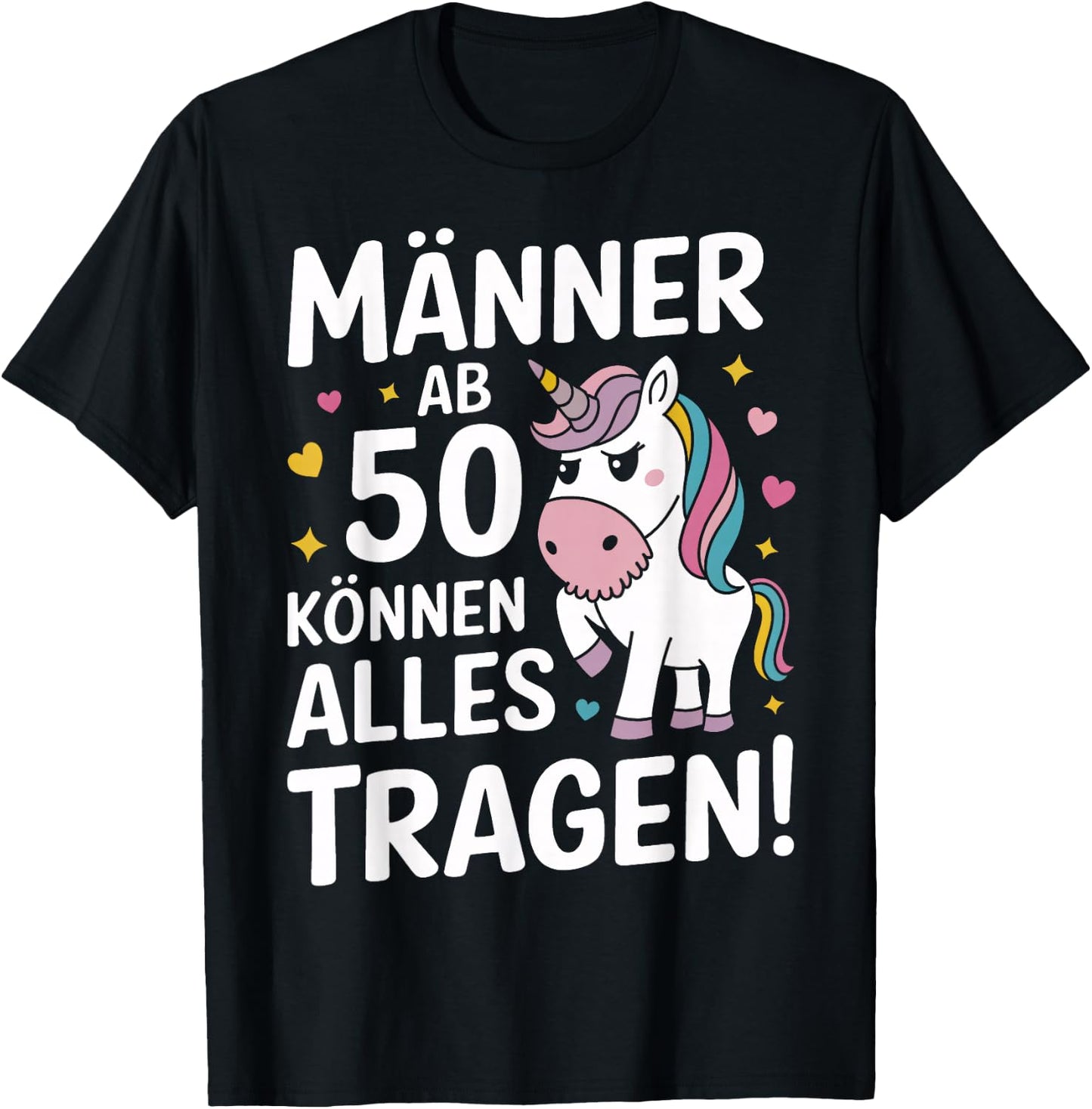 50th Birthday Man Woman 50 Years 1974 Decorative Funny Gift , black T-Shirt - T-Shirt | Black